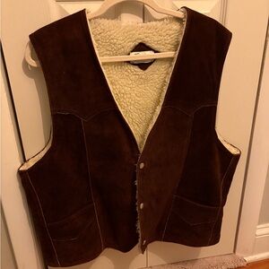 Genuine Leather Brand Brown Shearling Vest vintage